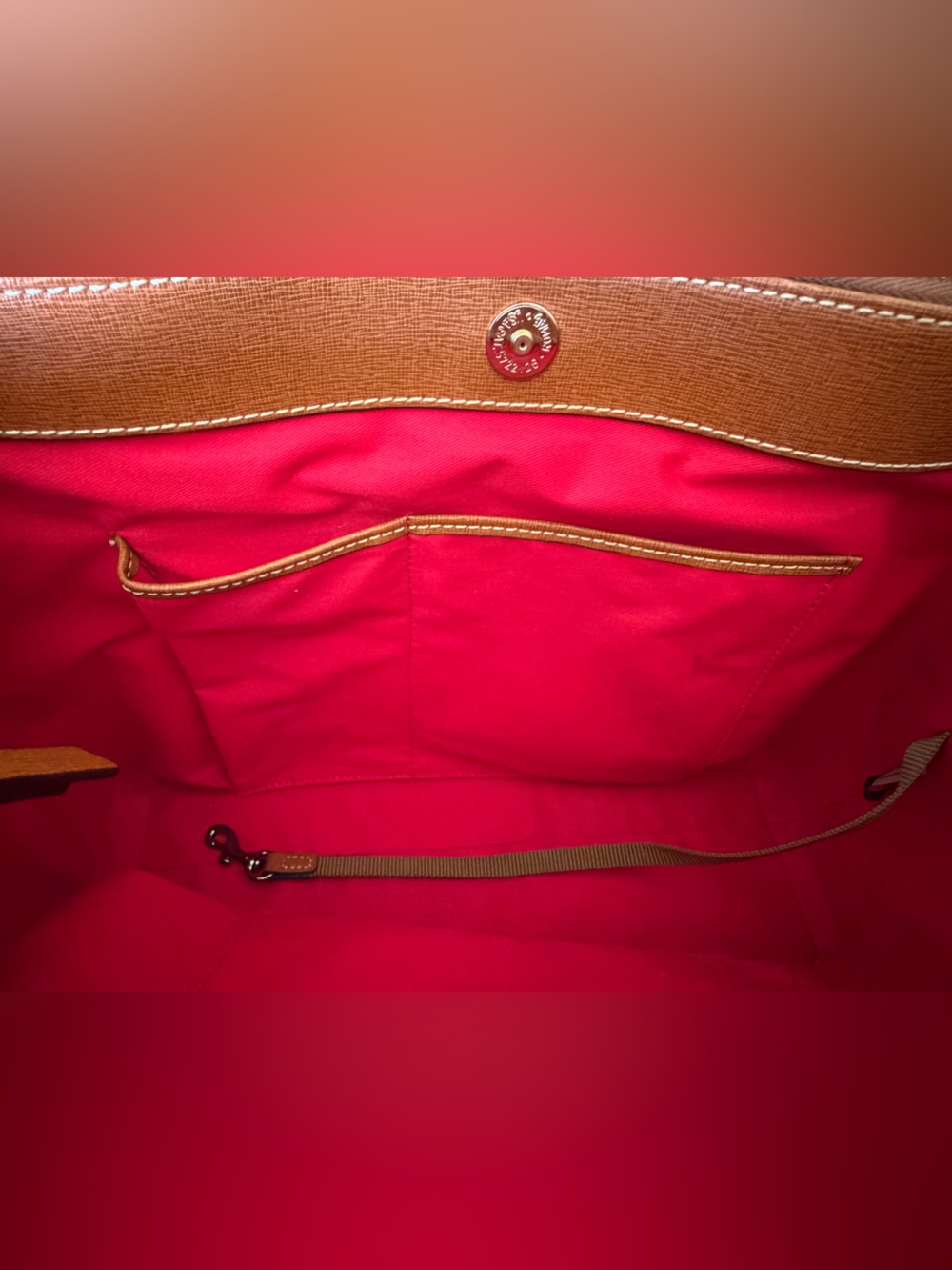 Dooney & Bourke Natural Tan Color “Willa” Leather Zip Top Satchel - Picture 10 of 12
